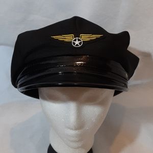 Captains Pilots Black Cap Hat Snapback